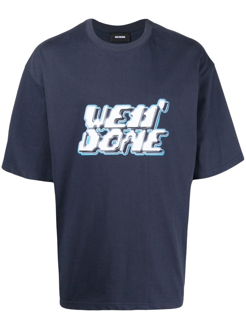 We11done logo-print short-sleeved T-shirt - Blue von We11done