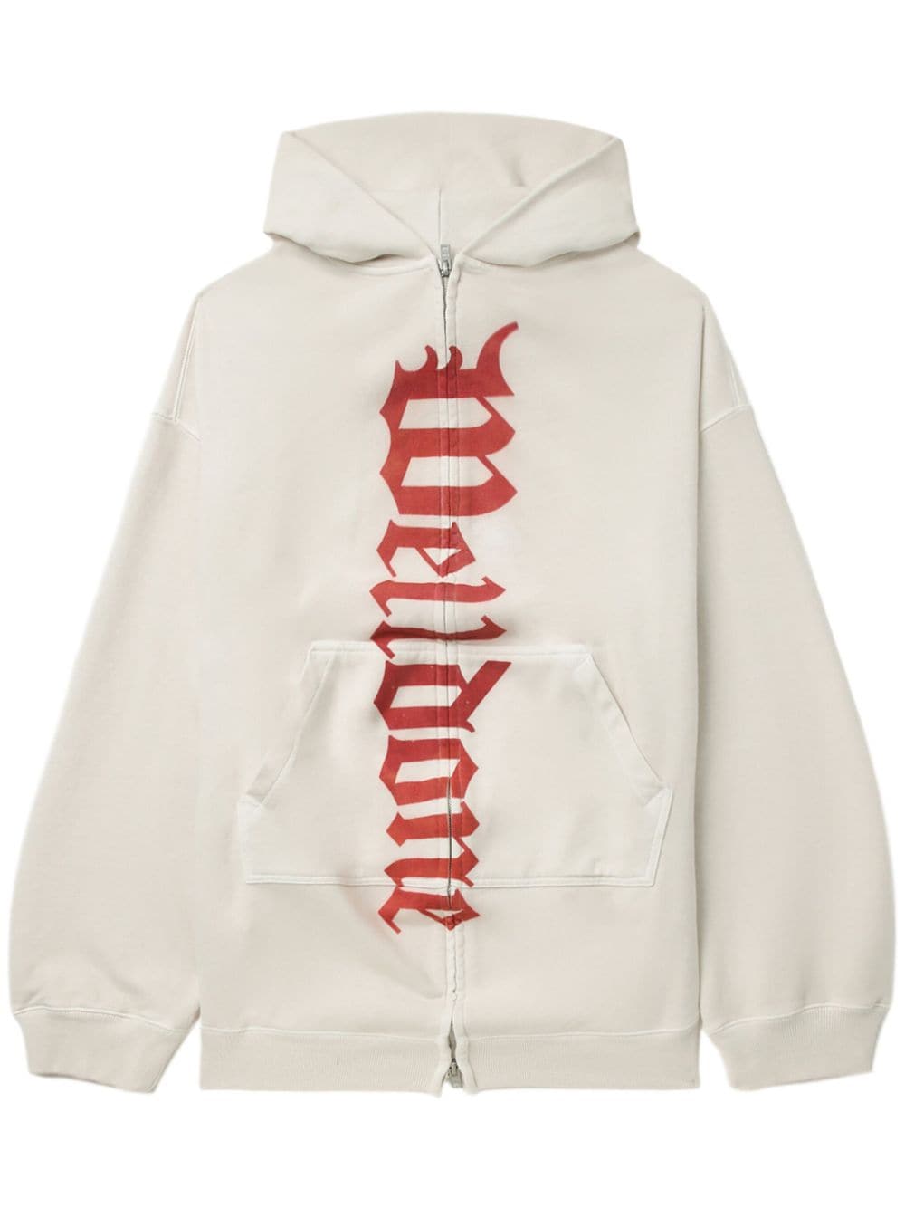 We11done logo-print zip-up hoodie - Neutrals von We11done