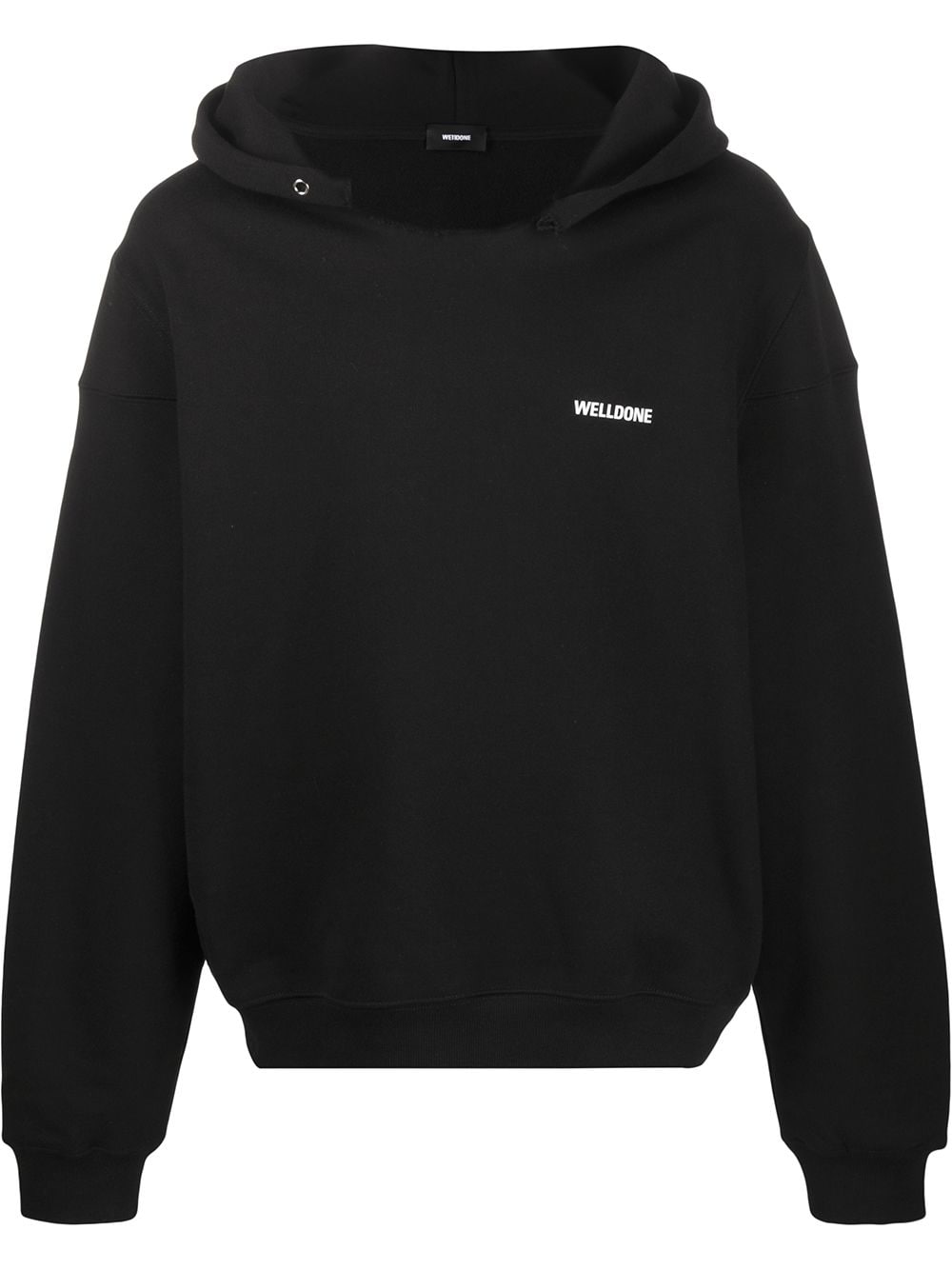 We11done name tag logo hoodie - Black von We11done