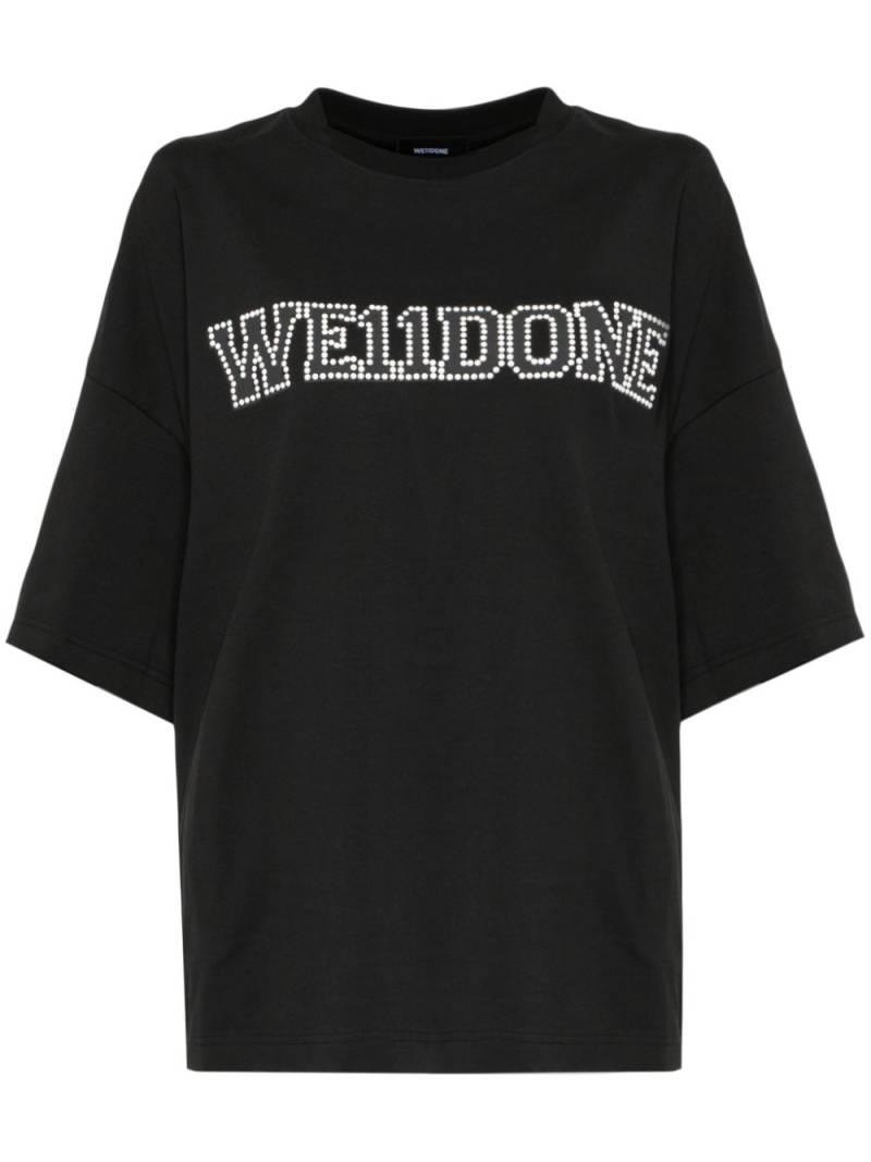 We11done pearl logo T-shirt - Black von We11done