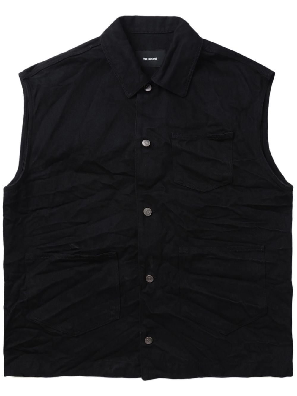 We11done press-stud cotton-blend vest - Black von We11done