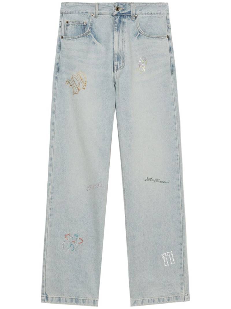 We11done rhinestone-embellished jeans - Blue von We11done