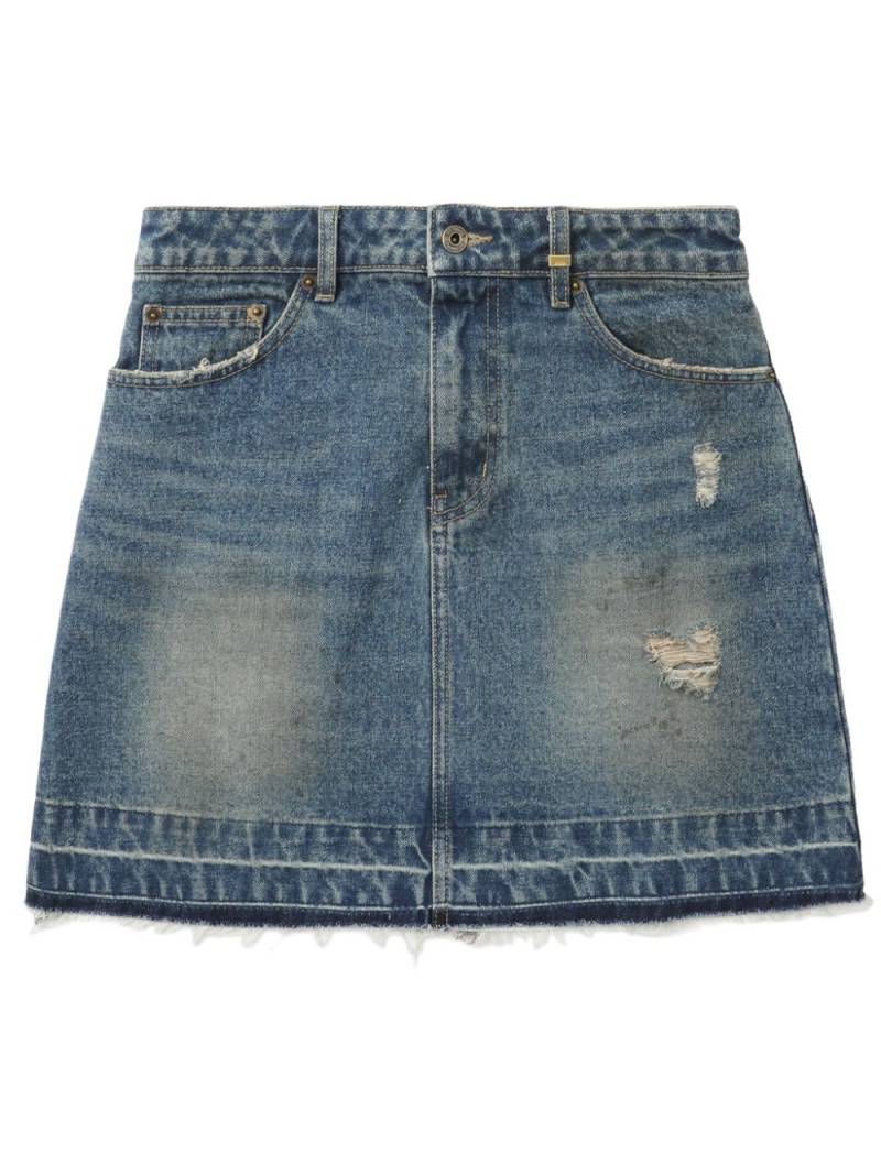 We11done ripped detailing denim skirt - Blue von We11done