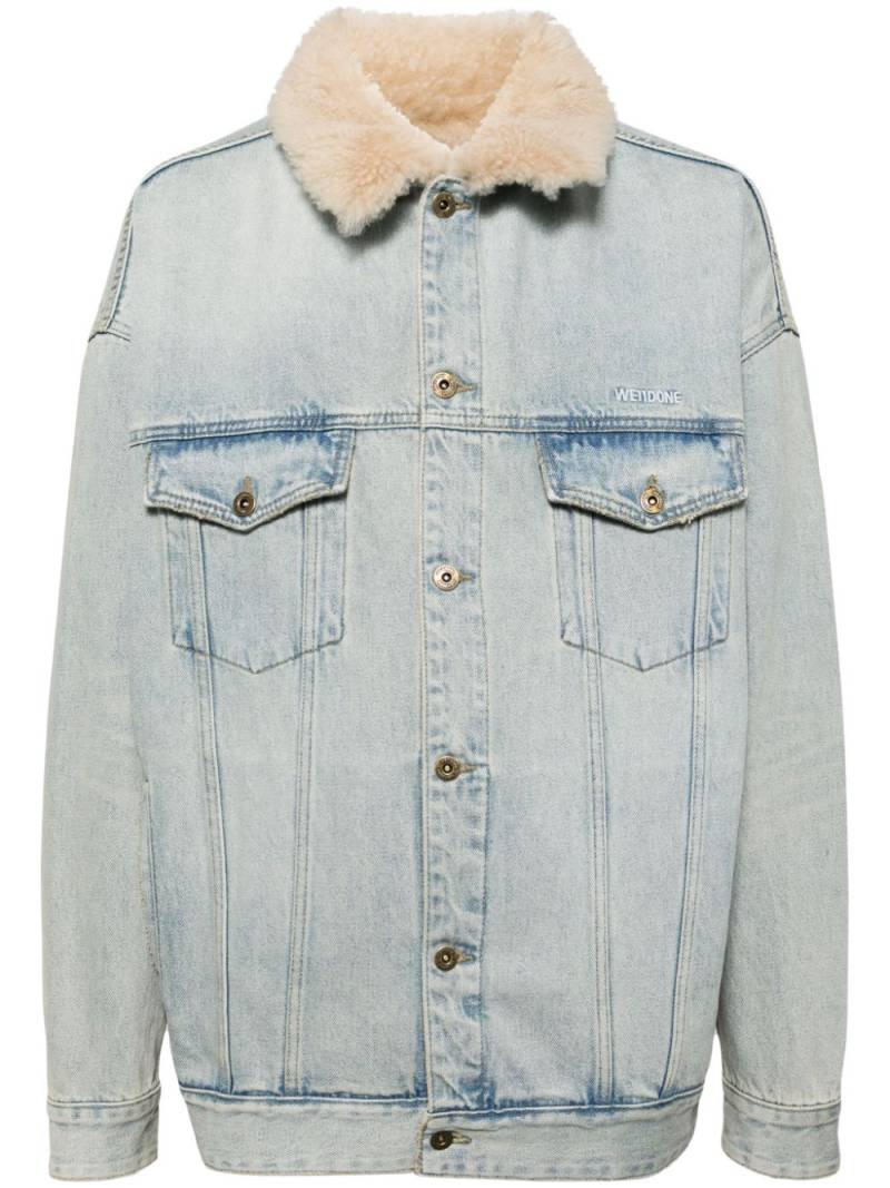 We11done shearling-collar denim jacket - Blue von We11done