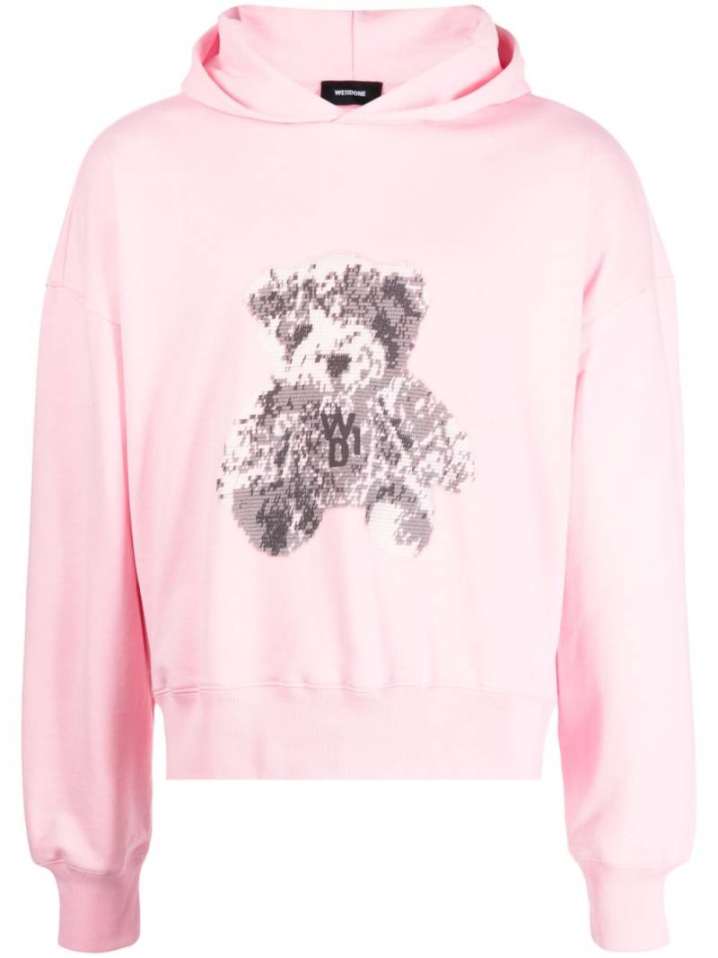 We11done teddy bear-print cotton hoodie - Pink von We11done