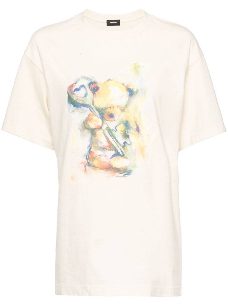 We11done teddy printed T-shirt - Neutrals von We11done