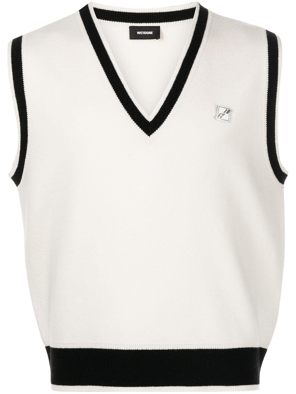 We11done two-tone V-neck vest - White von We11done