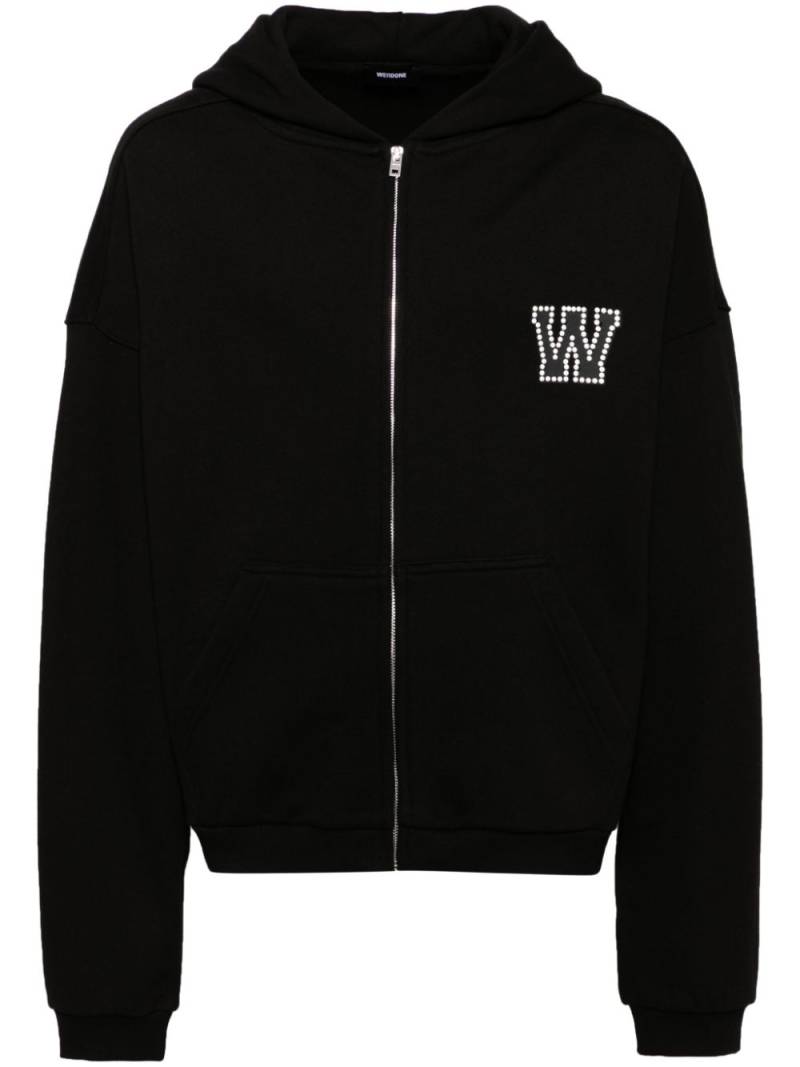 We11done university logo hoodie - Black von We11done