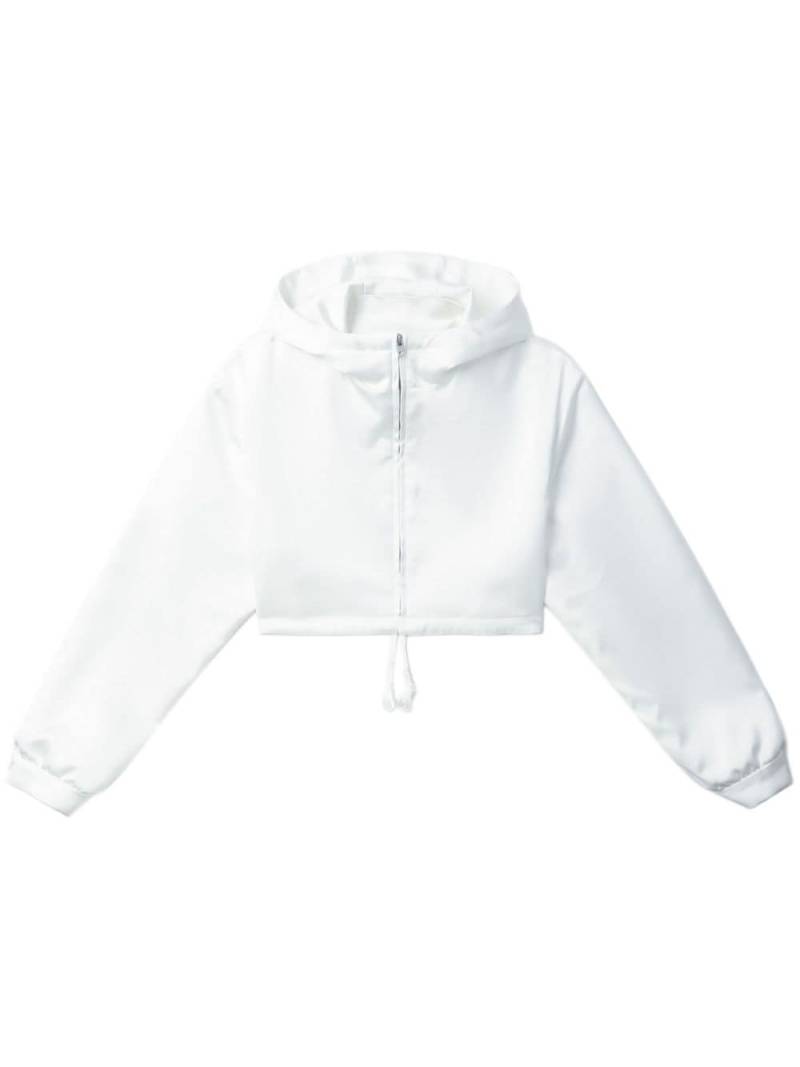 We11done zip-up cropped hoodie - White von We11done