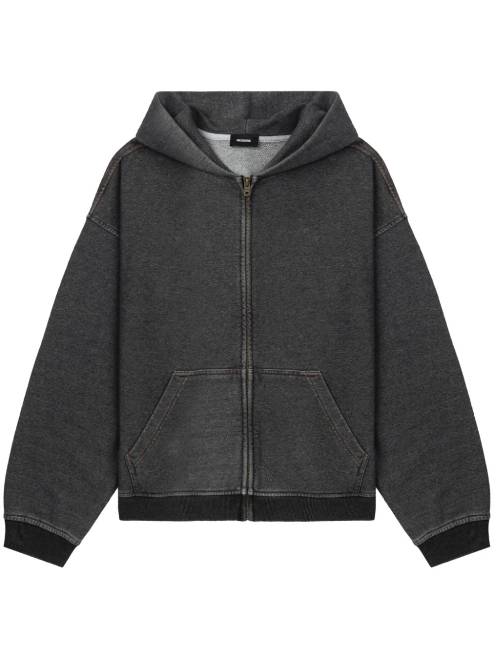 We11done zip-up denim hoodie - Grey von We11done