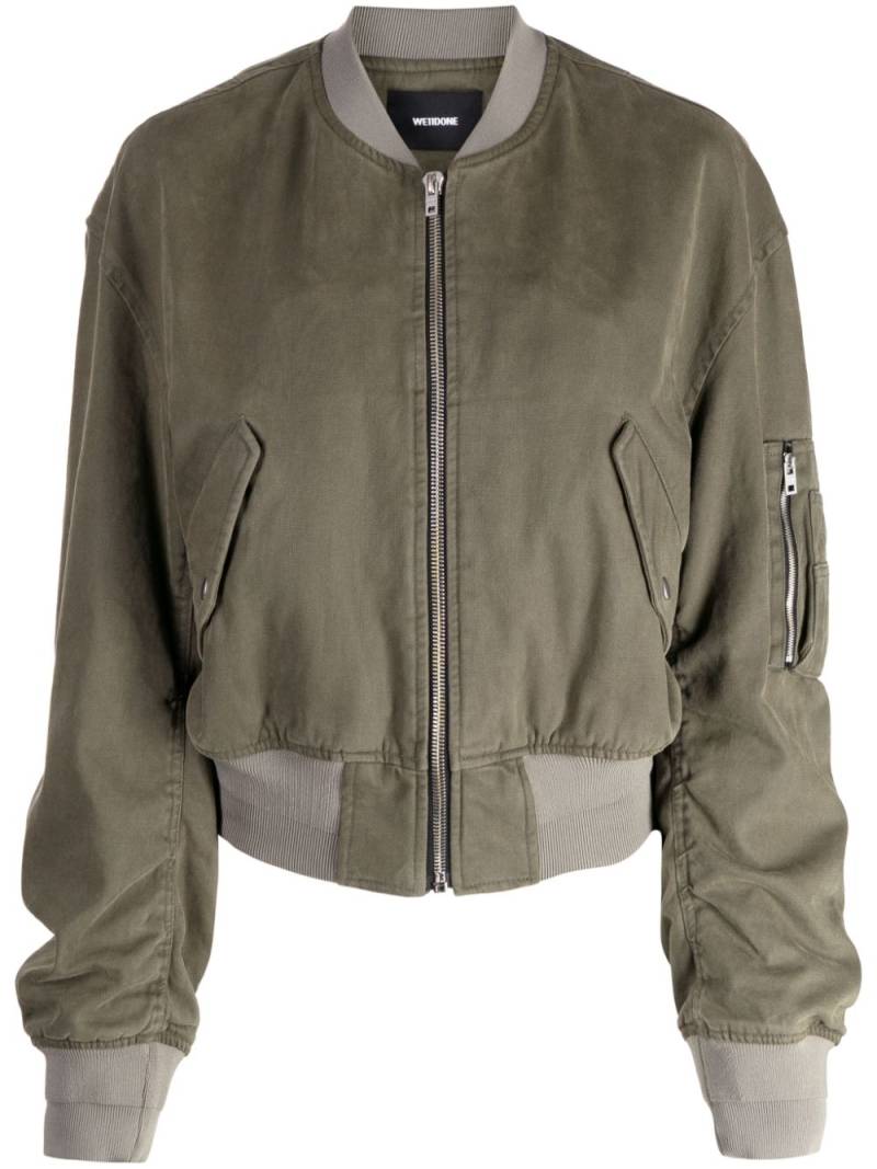 We11done zip-up sleeve-pocket bomber jacket - Green von We11done