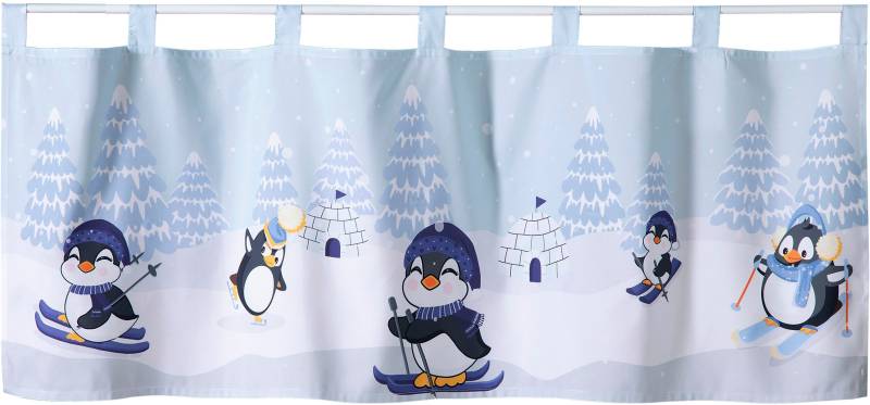 Weckbrodt Scheibengardine »Comic-Pinguine«, (1 St.), Microsatin von Weckbrodt