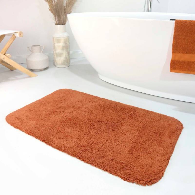 Wecon home Basics Badematte »Ole WB-2721«, fussbodenheizungsgeeignet, 100% Baumwollflor, waschbar, einfarbig, Badezimmerteppich von Wecon home Basics