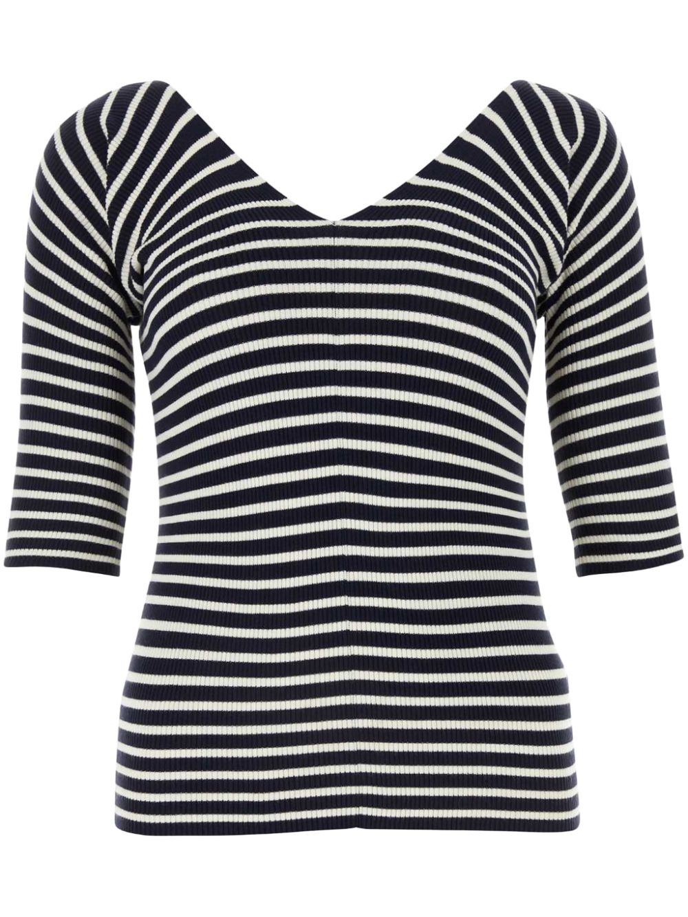 Weekend Max Mara ribbed v-neck knit top - Blue von Weekend Max Mara