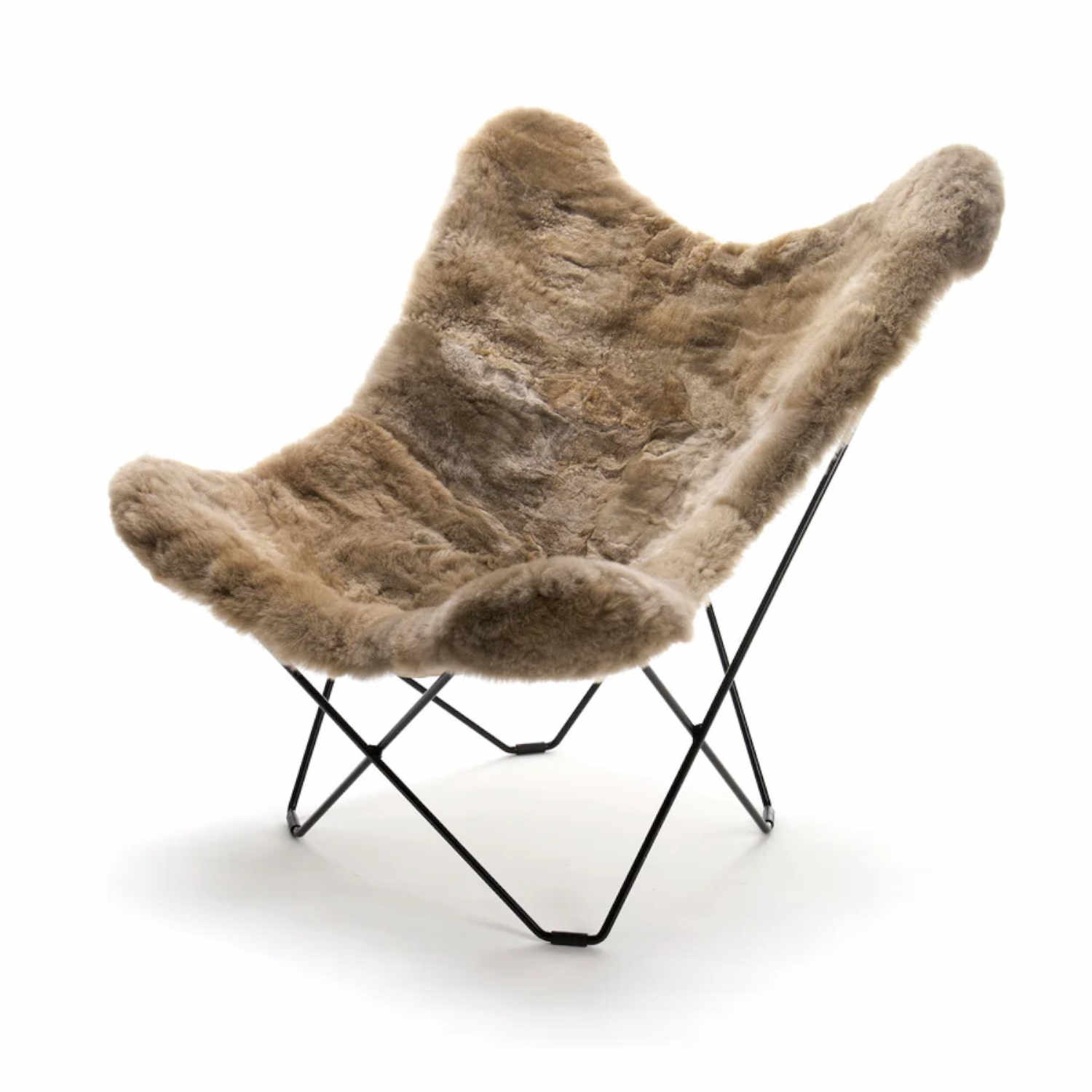 Butterfly Chair Mariposa Sessel, Farbe dark champagne von Weich Couture Alpaca