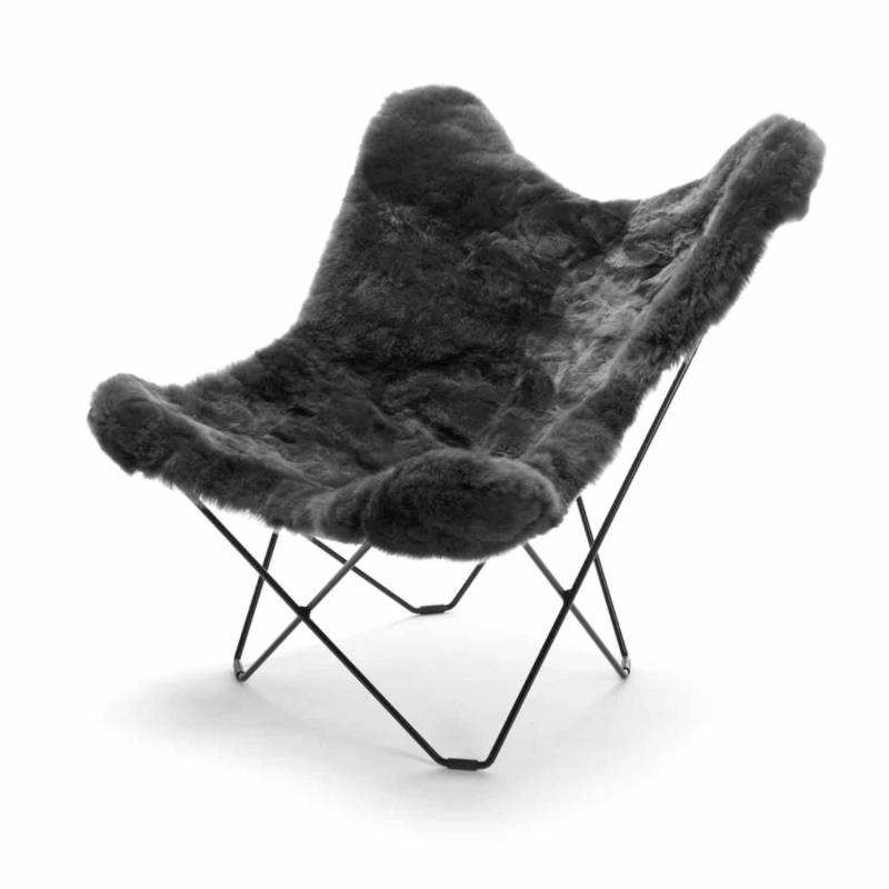 Butterfly Chair Mariposa Sessel, Farbe graphite grey von Weich Couture Alpaca