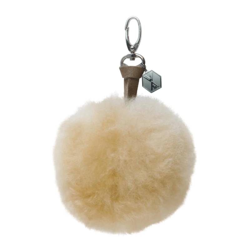 Pompons Schlüsselanhänger, Farbe champagne von Weich Couture Alpaca