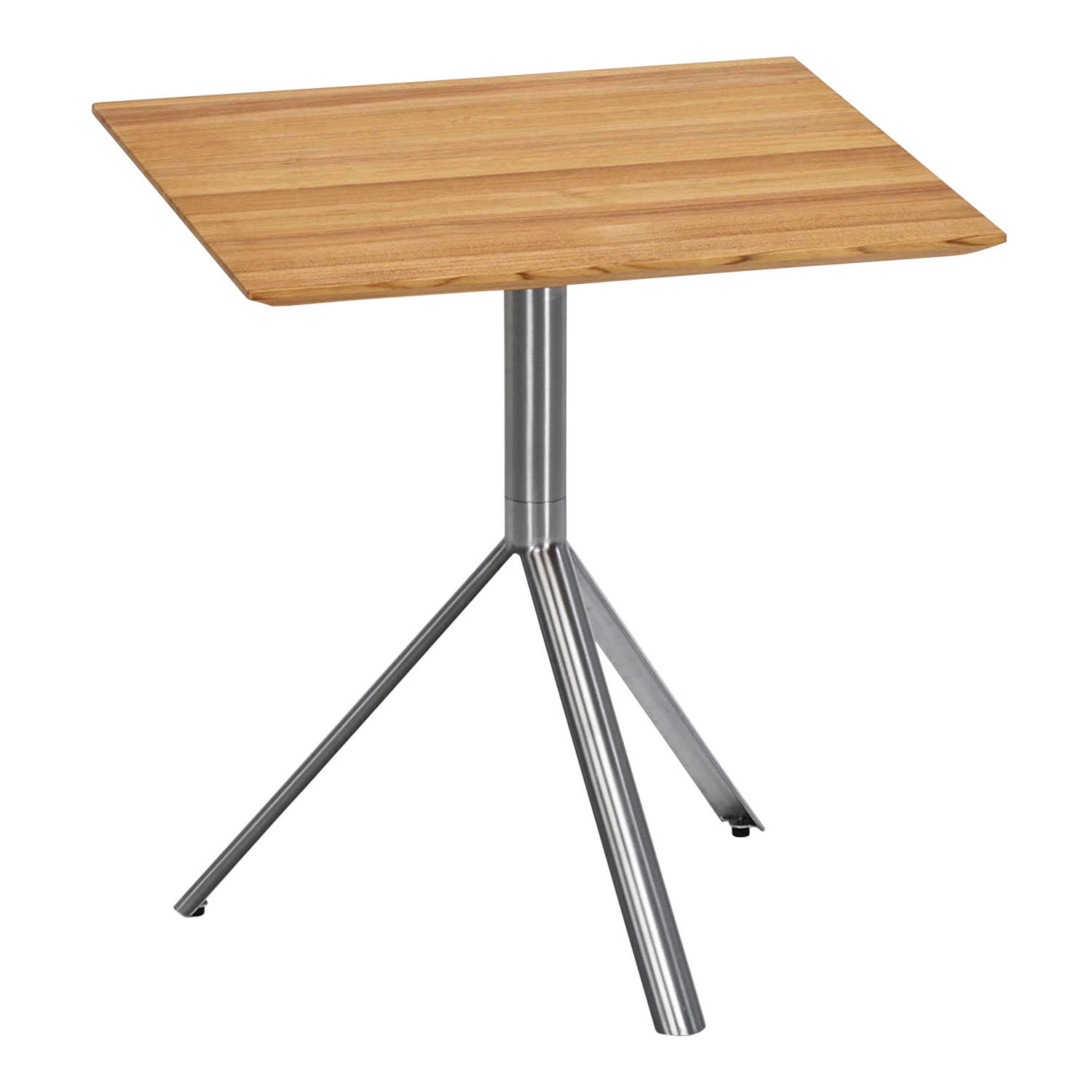 Trio Bistrotisch quadratisch, Ausführung Tischplatte hpl steingrau, Ausführung Gestell edelstahl, Grösse Tischplatte b. 70 x l. 70 cm von Weishäupl