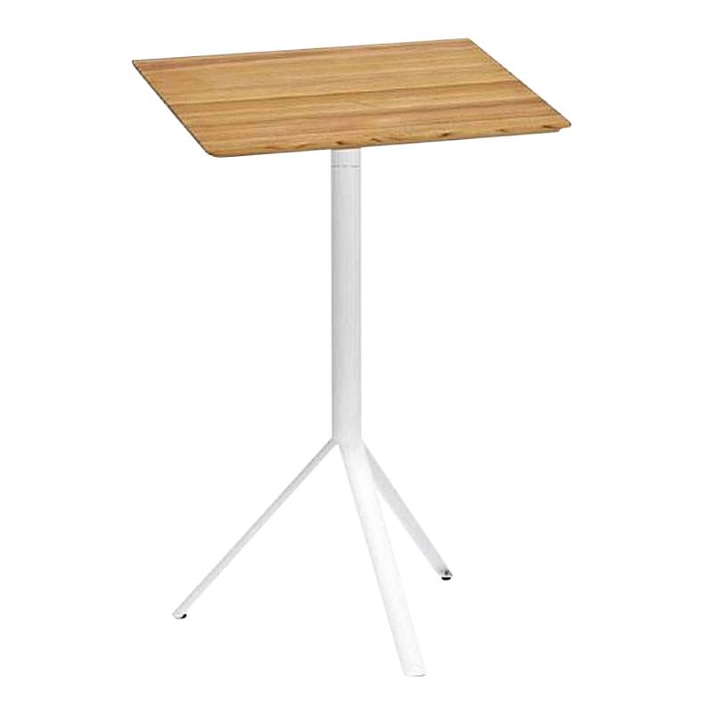 Trio Stehtisch quadratisch, Ausführung Tischplatte hpl beige, Ausführung Gestell edelstahl weiss pulverbeschichtet, Grösse Tischplatte b. 60 x l. 6... von Weishäupl