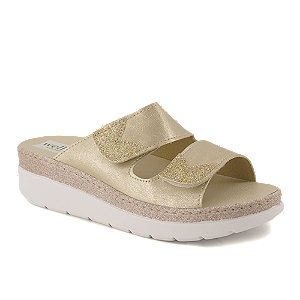 Wellness Damen Pantolette Gold von Wellness