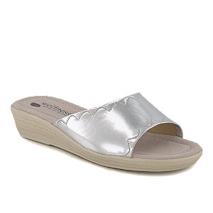 Wellness Damen Pantolette Silber von Wellness