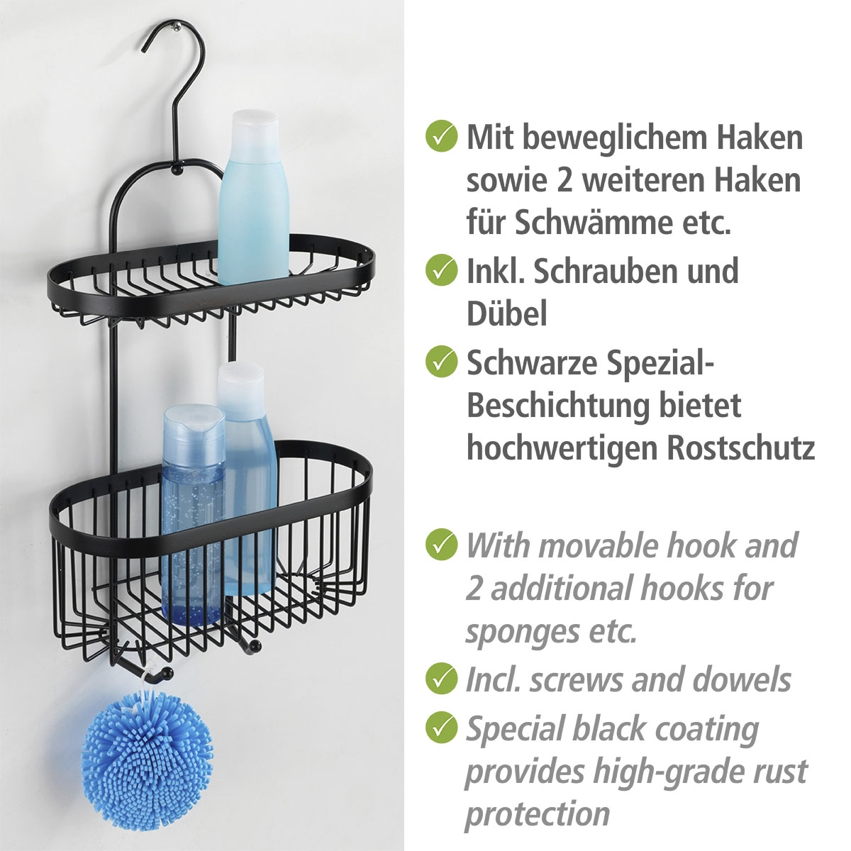 WENKO Badregal »Classic Plus Black«, 1 Ablage, 1 Korb WENKO Badregal »Classic Plus Black«, 1 Ablage, 1 Korb von Wenko