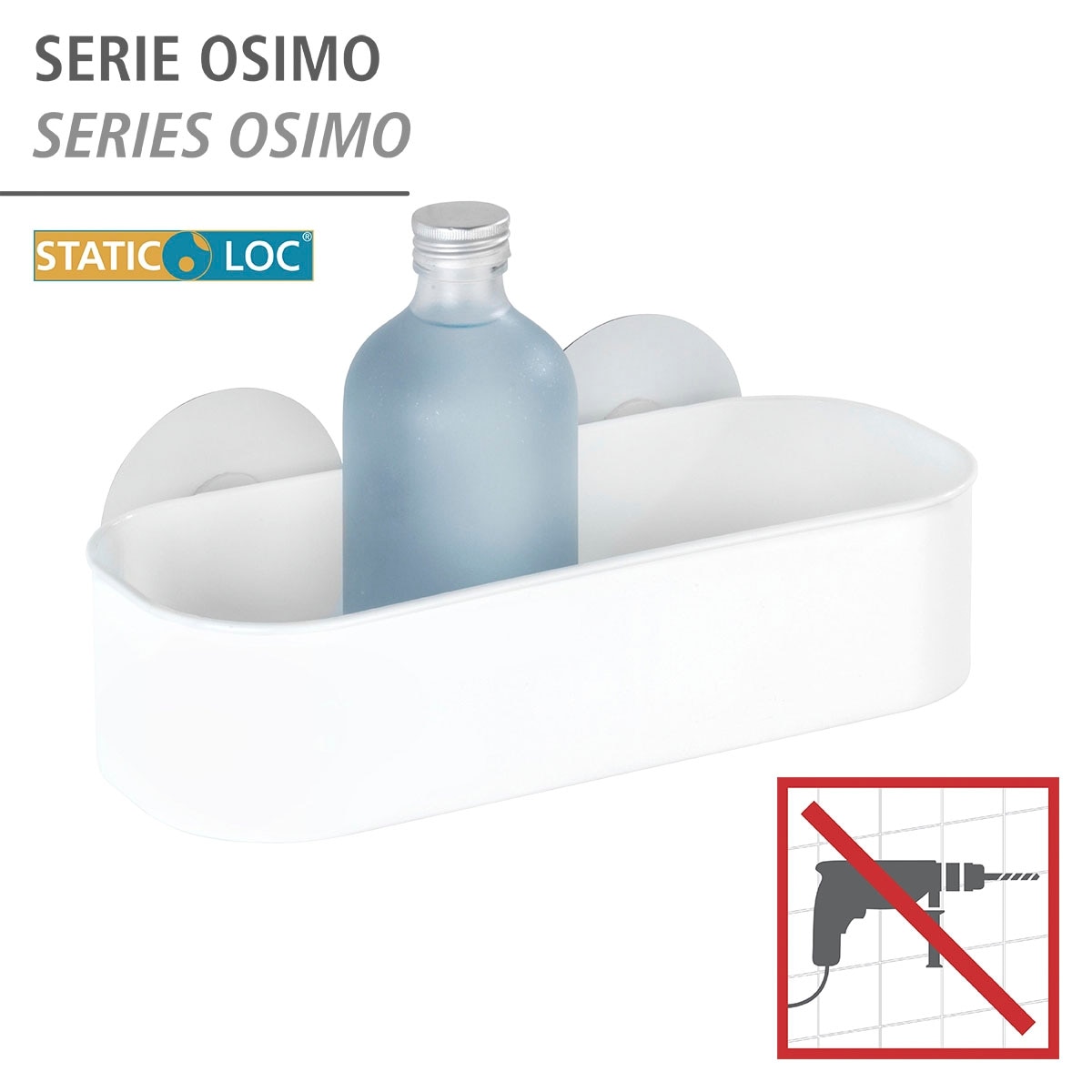 WENKO Duschablage »Osimo«, (2 St., 2er Set), 2er Set, Befestigen ohne bohren von Wenko