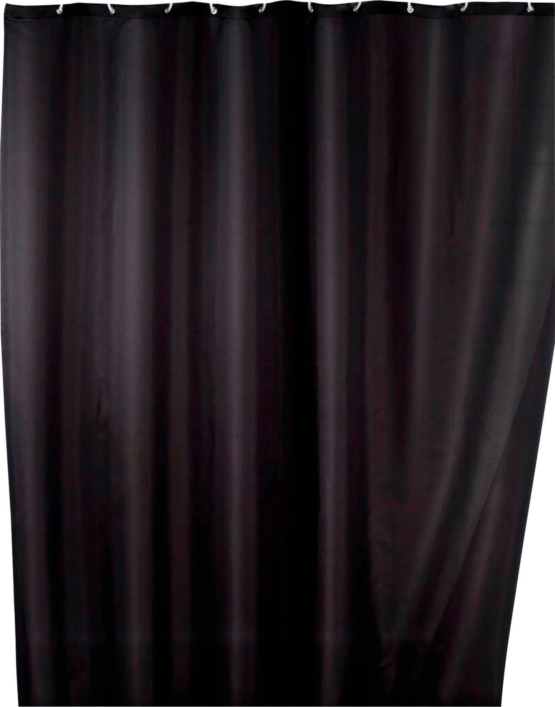 WENKO Duschvorhang »Uni Black«, Höhe 200 cm, Polyester, waschbar von Wenko