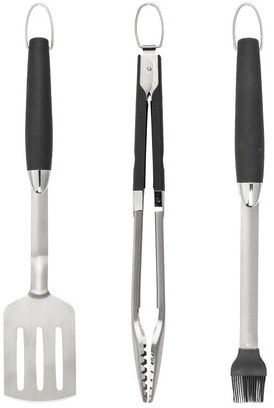 WENKO Grillbesteck-Set »BBQ«, (Set, 3 tlg.), aus rostfreiem Edelstahl und TPR-Kunststoff (3er-Set) von Wenko