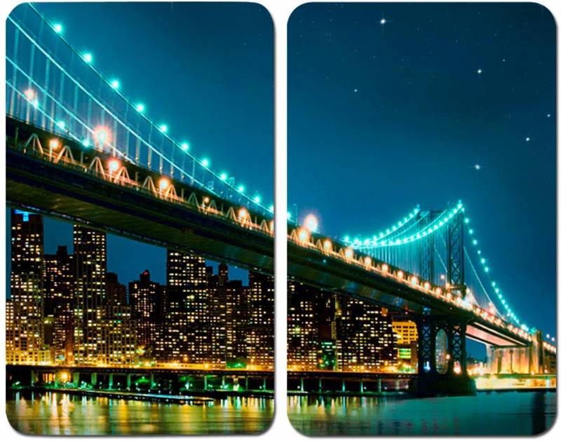 WENKO Herd-Abdeckplatte »Brooklyn Bridge«, (Set, 2 tlg.), kratzfest von Wenko