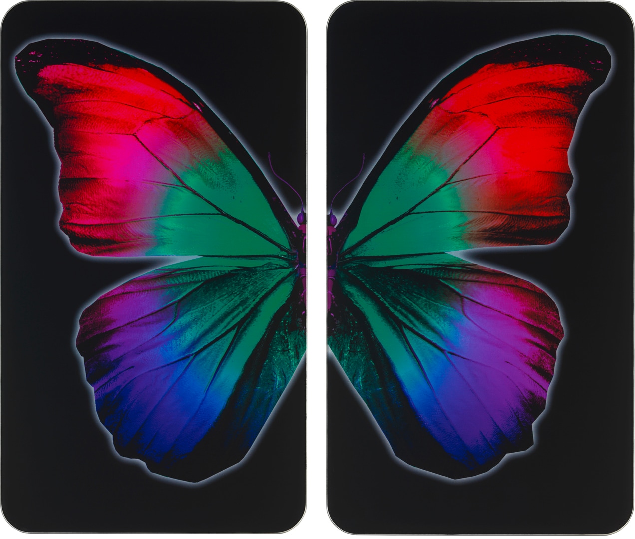 WENKO Herd-Abdeckplatte »Universal Butterfly by Night«, (Set, 2 tlg.) von Wenko