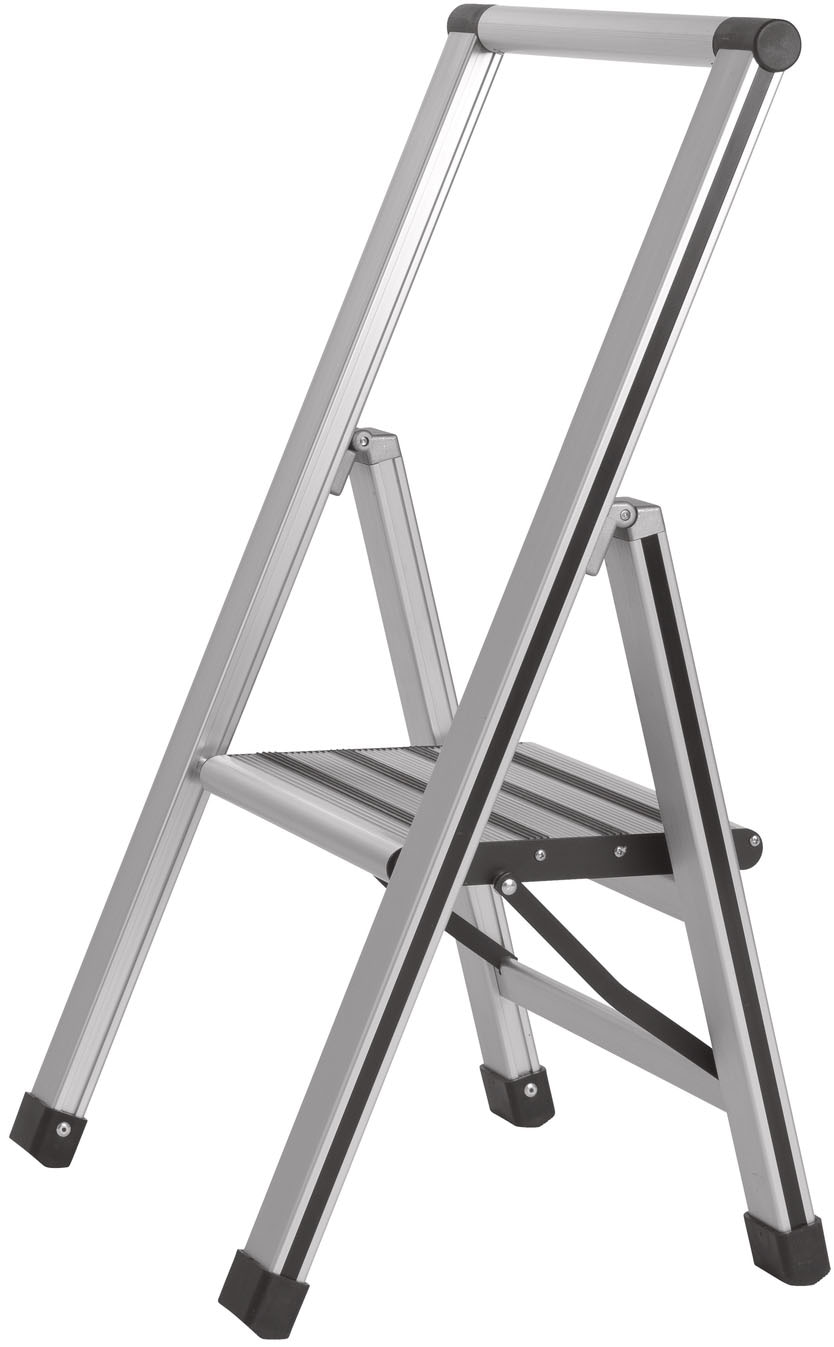 WENKO Trittleiter, Alu-Design, XXL-Stufen, flach klapp- und verstaubar WENKO Trittleiter, Alu-Design, XXL-Stufen, flach klapp- und verstaubar von Wenko