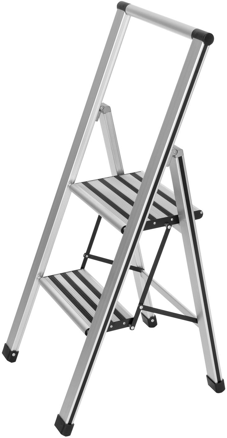 WENKO Trittleiter, Alu-Design, XXL-Stufen, flach klapp- und verstaubar WENKO Trittleiter, Alu-Design, XXL-Stufen, flach klapp- und verstaubar von Wenko