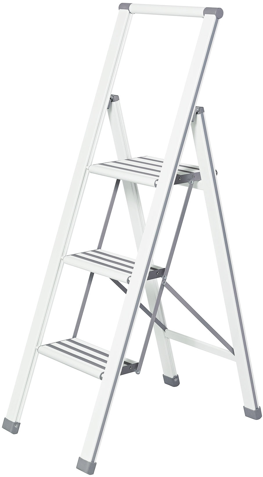 WENKO Trittleiter, Alu-Design, XXL-Stufen, flach zusammenklappbar WENKO Trittleiter, Alu-Design, XXL-Stufen, flach zusammenklappbar von Wenko