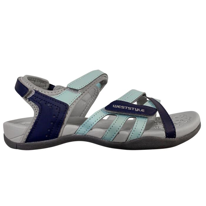 Trekking-Sandale mit 3 Velcro-Verschlüssen hellblau Trekking-Sandale mit 3 Velcro-Verschlüssen hellblau von West Style