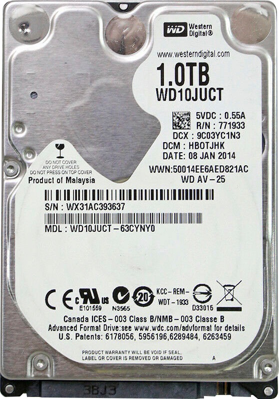 Western Digital HDD-Festplatte »WD AV-25 1TB«, 2,5 Zoll, Anschluss SATA III, Bulk von Western Digital