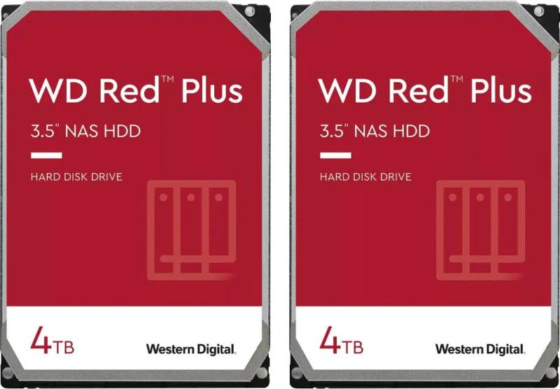 Western Digital HDD-NAS-Festplatte »WD Red Plus«, 3,5 Zoll, Anschluss SATA III, 2 x WD Red Plus 4TB von Western Digital