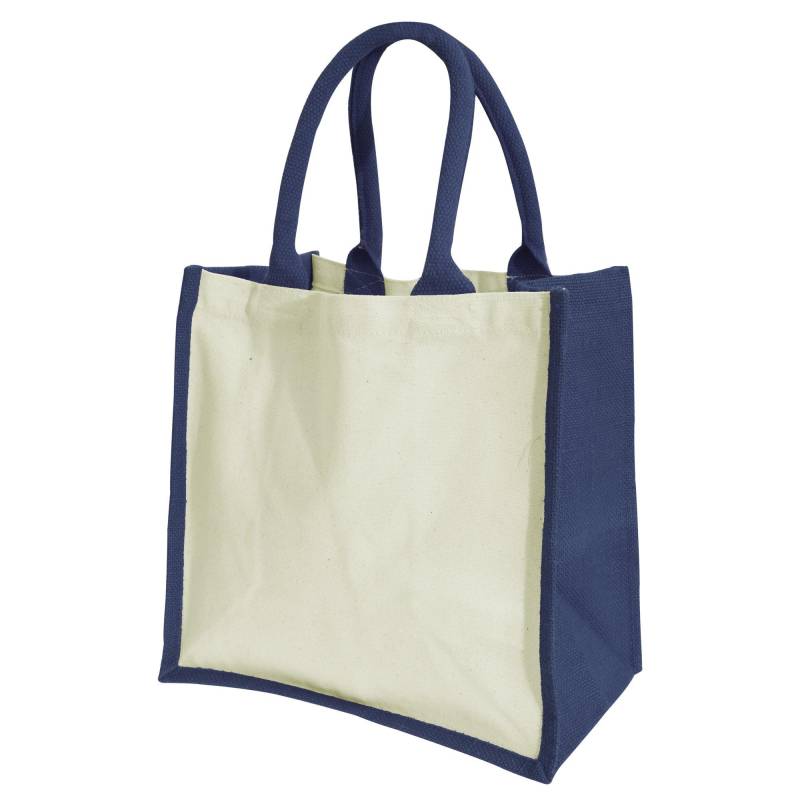 Midi Jutetasche Shopper Einkaufstasche, 14 Liter Damen Marine ONE SIZE von Westford Mill