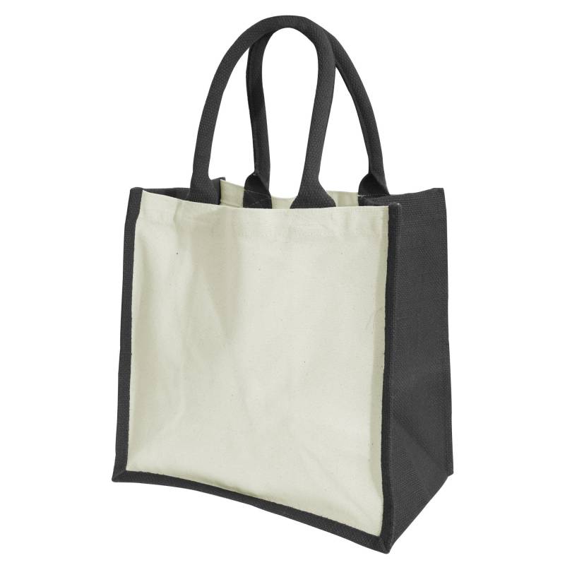 Midi Jutetasche Shopper Einkaufstasche, 14 Liter Damen Schwarz ONE SIZE von Westford Mill