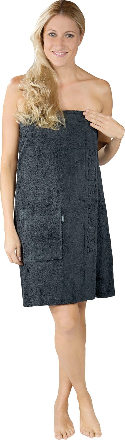 Wewo fashion Kilt »9534«, (1 St.), Saunakilt für Damen, mit Klettverschluss & Stickerei Sauna von Wewo fashion