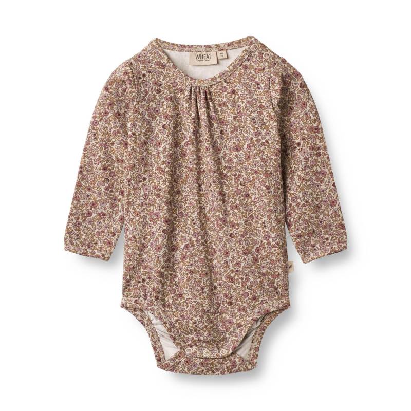 Baby Body Liv Grey Rose Flowers Unisex Multicolor 74 von Wheat