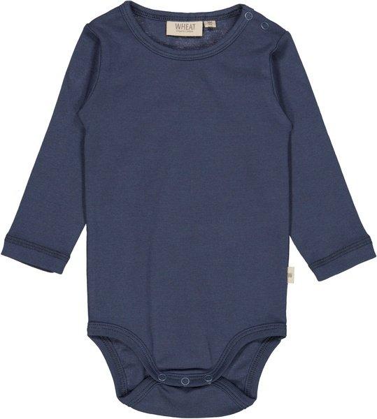 Baby Body Plain Sea Storm Unisex Blau 62 von Wheat