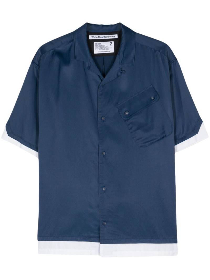 White Mountaineering camp-collar layered shirt - Blue von White Mountaineering