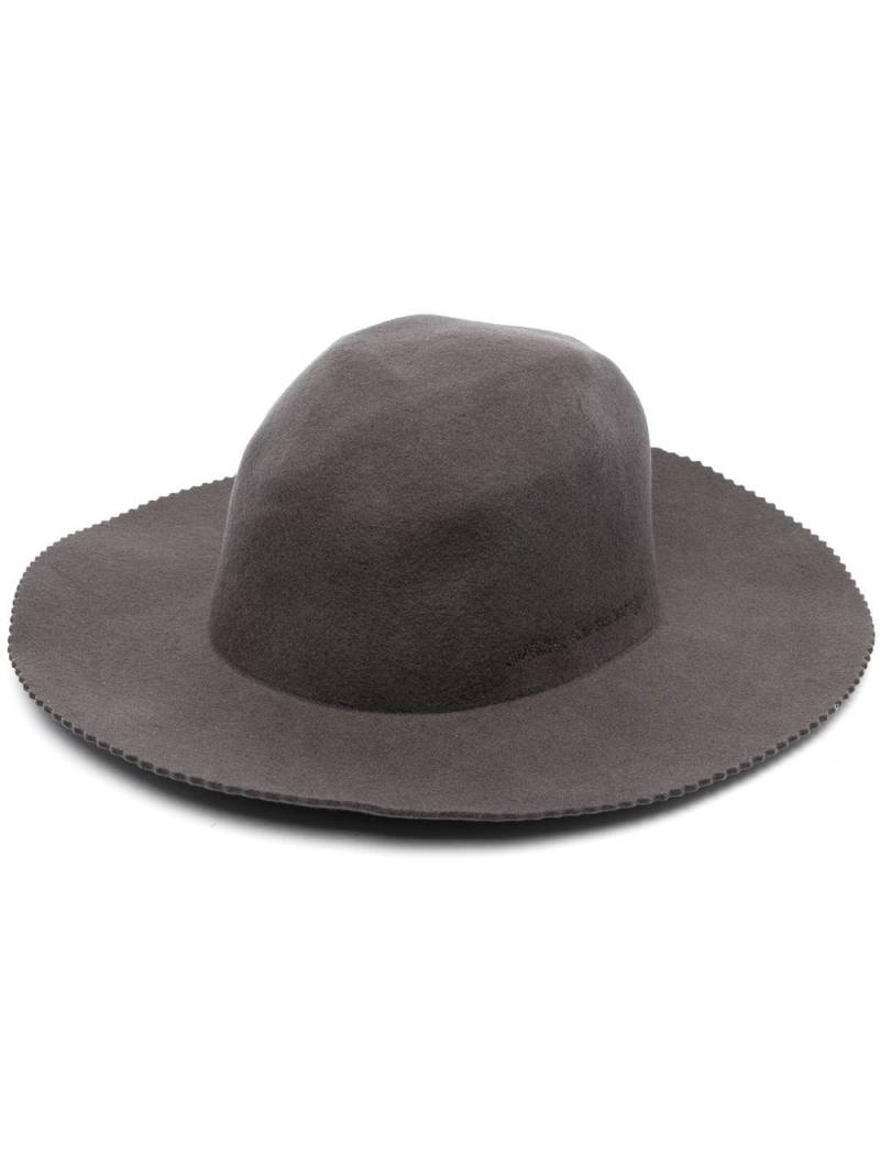 White Mountaineering scallop-edge fedora hat - Brown von White Mountaineering