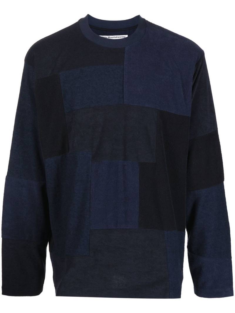 White Mountaineering slouchy paneled jumper - Blue von White Mountaineering