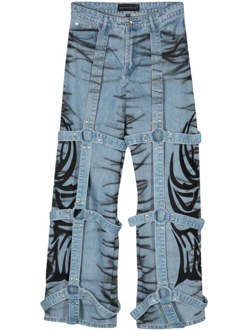 Who Decides War Winged Logo Bondage jeans - Blue von Who Decides War