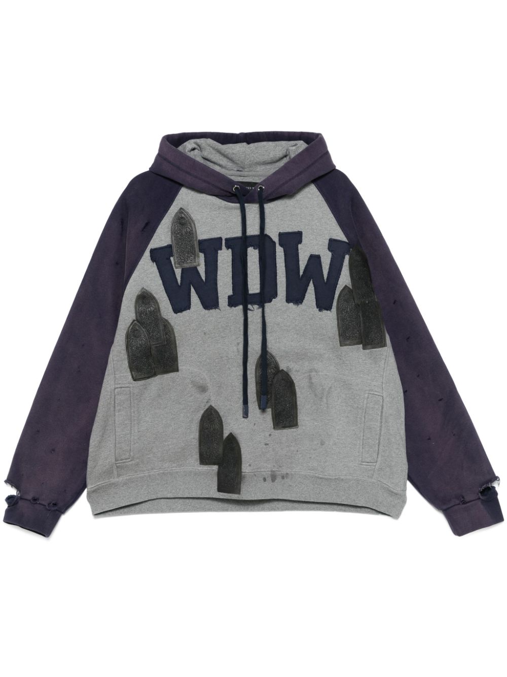 Who Decides War distressed-finish hoodie - Grey von Who Decides War