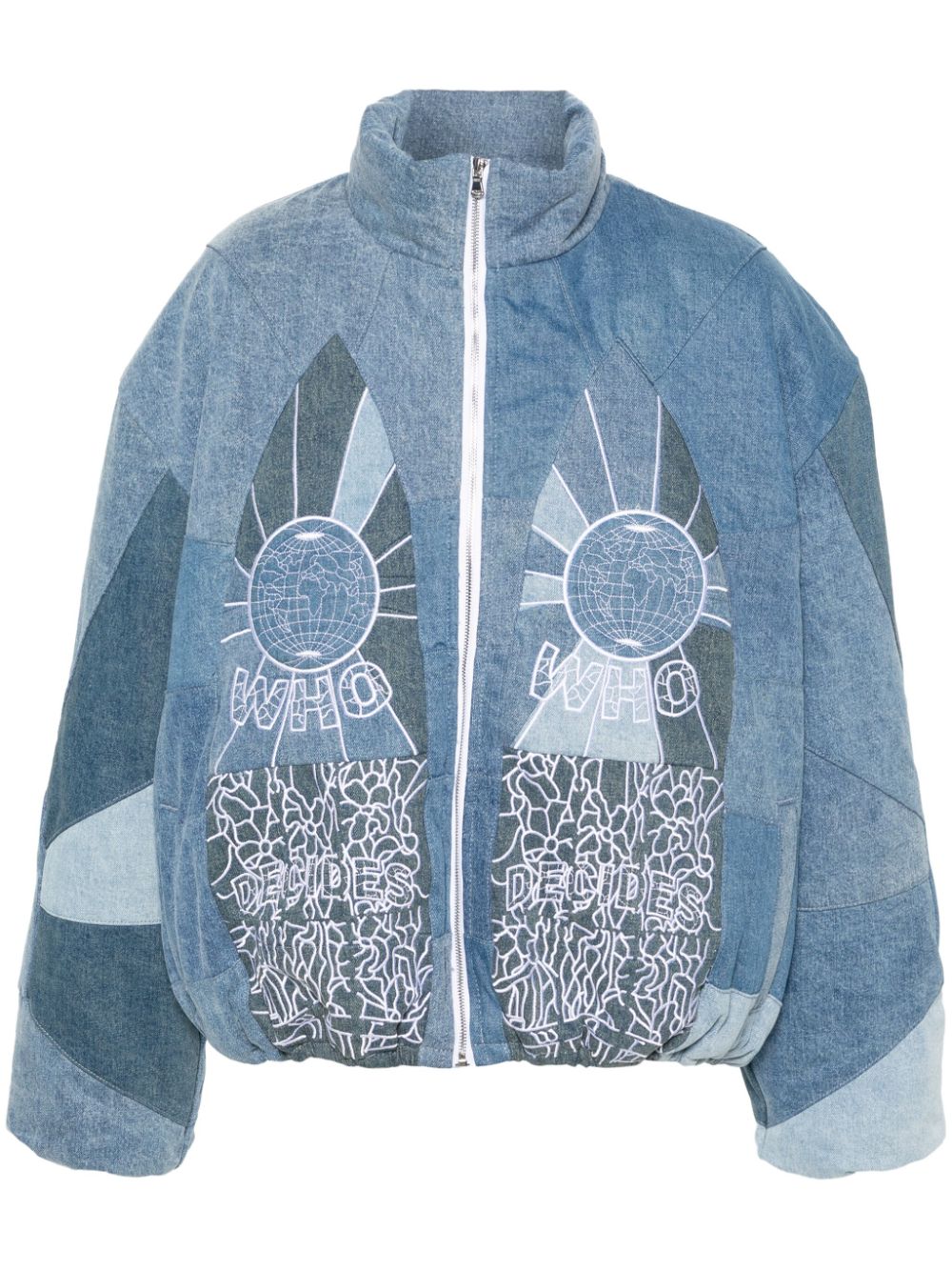 Who Decides War logo-embroidered cotton jacket - Blue von Who Decides War