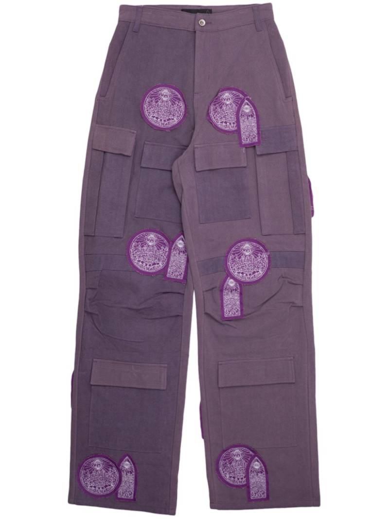 Who Decides War patch-detail trousers - Purple von Who Decides War