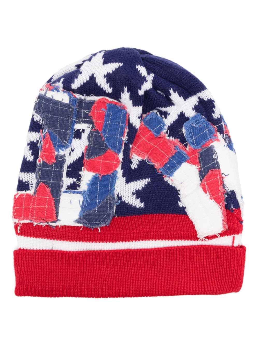 Who Decides War patchwork beanie - Blue von Who Decides War